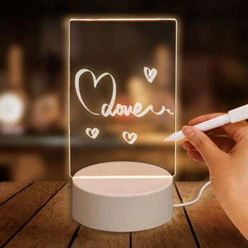 Настольный 3D светильник-доска для заметок от USB с маркером