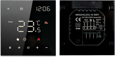 Термостат цифровий, 16A електрична Wi-Fi LED Touch Display Raumthermostat