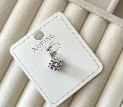 Кулон на ланцюжку круглий із камінцями Xuping гіпоалергенна біжутерія прикраси з медичного золота кулон підвіска