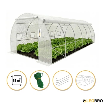 Садова теплиця парник готова від виробника Garden 18м2 White MultiDoor