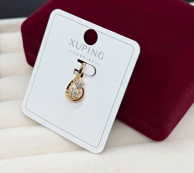 Женский кулон-подвеска капля Xuping из медицинского золота под золото с цветком из кристаллов Гипоаллергенная бижутерия