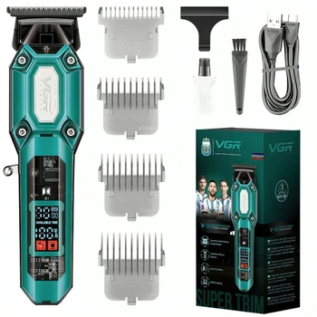 Аккумуляторный мужской триммер VGR V900 с USB-зарядкой и 4 насадками 9984