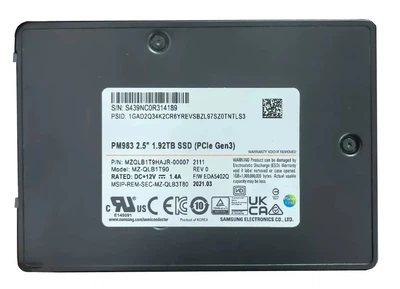 SSD накопитель 1.92 ТБ Samsung MZ-QLB1T90 (для сервера, 2.5", U.2, MLC, MZQLB1T9HAJR) Б/У