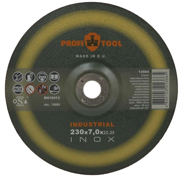 Круг зачистной по металлу PROFITOOL INOX INDUSTRIAL 230х7,0х22,2 мм (75003)