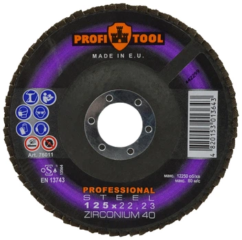 Круг зачистной лепестковый PROFITOOL PROFESSIONAL 125x22,23 мм, ZIRCONIUM 40 (76011)