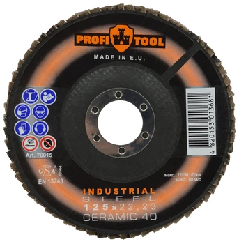 Круг зачистной лепестковый PROFITOOL INDUSTRIAL 125x22,23 мм, CERAMIC 40 (76015)