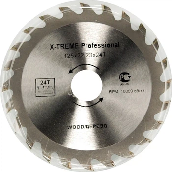 Пильный диск по дереву X-Treme 125×22,23 мм, 24 зуба (дск049))