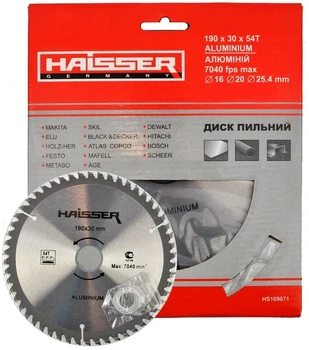 Пильный диск по алюминию Haisser 190×30 мм, 54 зуба - 1 шт (дск018))