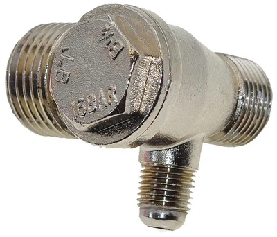 JB. Обратный клапан компрессора, резьба 1/2×3/8×М10, хром, качество (комп211)