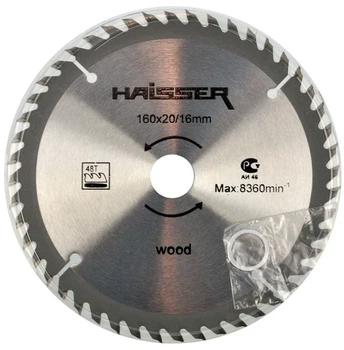 Пильный диск по дереву Haisser 160×16/20 мм, 48 зубов (дск002))