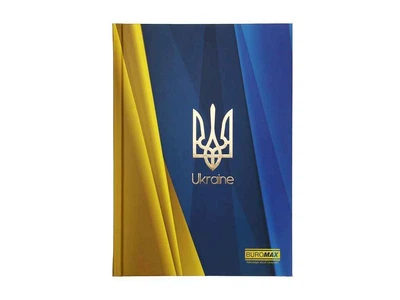 Блокнот Buromax А5 96арк. UKRAINE кл. тв. обкл. глян. лам. синій електрик