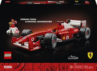 Конструктор LEGO Icons Ferrari F2004 та Michael Schumacher 735 деталей (11375)