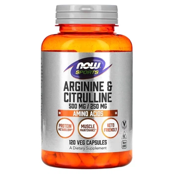 Аргинин и Цитрулин NOW Foods (Arginine and Citrulline) 500 мг/250 мг 120 капсул NOW00037