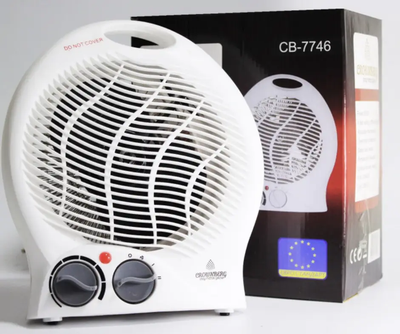 Тепловентилятор Crownberg CB-7746 2000 Вт електричний підлоговий і настільний з кварцовим нагрівальним елементом для обігріву до 22 м²
