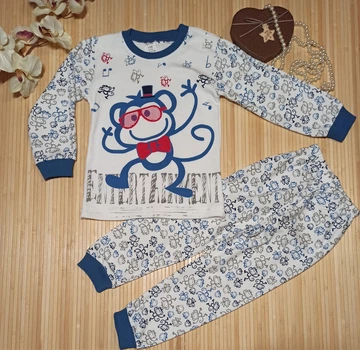 Пижама для мальчика ( маломерка) Monkey Белый с синим 110