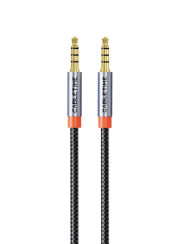 Кабель Cabletime TRRS Audio 3.5 мм 2 м Silver Metal Type, 4 pin, з підтримкою мікрофона, стерео (CF18L)