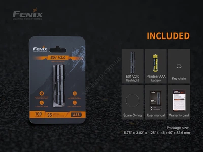 Фонарь ручной Fenix E01 V2.0
