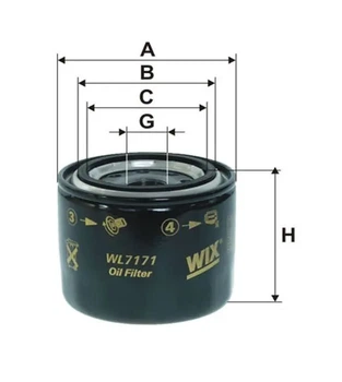 Фільтр масляний Kia Ceed 1.4-1.6/Mazda 626/3/6 2.0D 86-10 WIX FILTERS WL7171