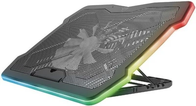 Підставка для ноутбука Trust GXT 1126 Aura 17.3" RGB Black ігрова охолоджувальна з вентилятором 200 мм, регулюванням нахилу та підсвічуванням