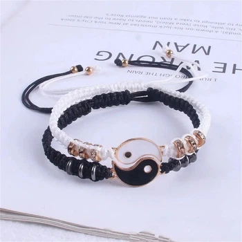Парні плетені браслети Інь-Янь плетені