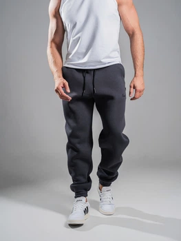 Спортивні штани чоловічі на флісі теплі джоггери трикотажні Teamv Jogger графітові 3XL