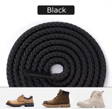 Шнурки круглые витые для обуви 100 см Black