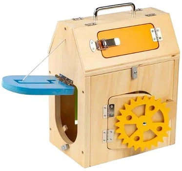 Zabawka edukacyjna Bigjigs Toys Drewniany domek z zamkami i zasuwkami, 5 elementów (37004) (691621850046)