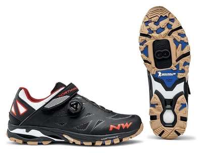 Туфлі велосипедні Northwave SPIDER PLUS 2 M 41 (8.5US) Black/off white/orange (80153008) O (264мм black, orange, white)