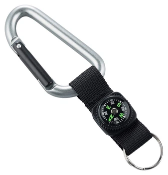 Munkees 3228 карабін 8 мм з strap, compass, keyring grey (3228-GY)