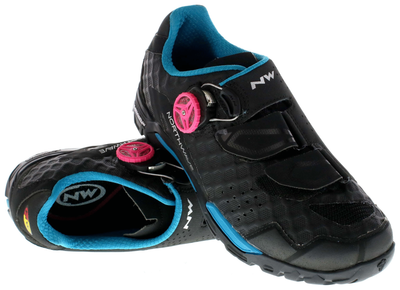 Туфлі велосипедні Northwave OUTCROSS PLUS WMN W 37 (6.5US) Black/light blue/green (80174014-01) (250мм black, green, light blue)