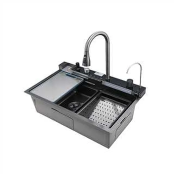 Мойка многофункциональная Mixxus MH7546-SET-06 Decor Graphite со встроенным смесителем из нерж. стали (MI8464)