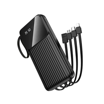 Зовнішній акумулятор BOROFONE BJ76 Smart power bank with 4 cables(10000mAh) Black