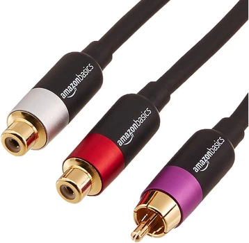 Аудио адаптер RCA Y кабель 1 штекер → 2 гнезда 30,5 см для сабвуфера усилителя