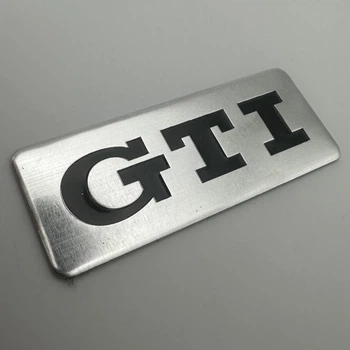 Наклейка GTI VW Volkswagen (Фольксваген) металлическая 85 мм 35 мм шильдик табличка