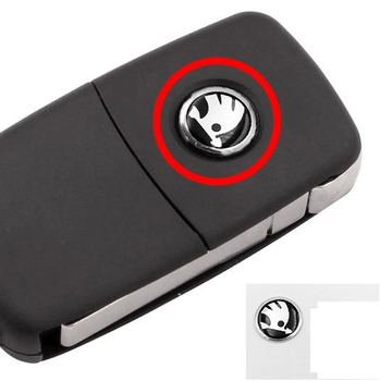 Наклейка на ключ SKODA 14 мм металлическая (шкода)
