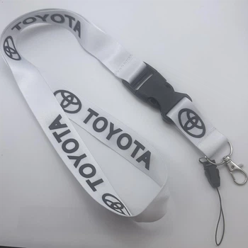 Брелок для ключів із карабіном шнурок на шию ремінець Toyota тойота білий