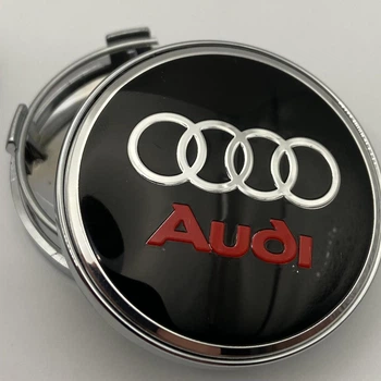 Колпачок с логотипом Audi 60 мм 56 мм ауди Чёрно-красный заглушка ауди