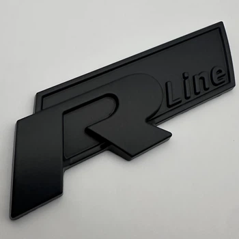Табличка металева Ємблема VW Volkswagen Rline Шильдик чорний на кришку багажника крило рлайн чорний