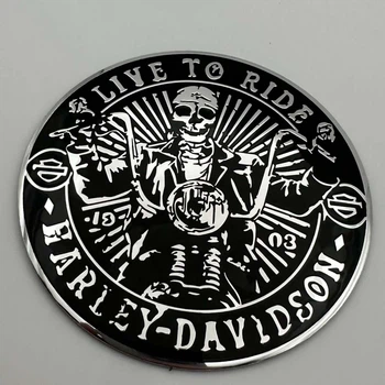 Металлический шильдик эмблема ЧЕРЕП Харли Дэвидсон Harley Davidson 90 мм Live to ride 9 см