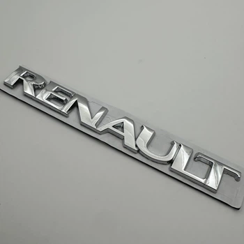 Напис Renault (Рено) на кузов шильдик табличка метал 145 мм 17 мм емблема на багажник хром