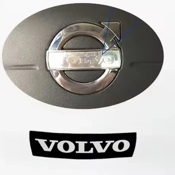 Шильдик табличка Volvo наклейка металлическая вольво черная 46 мм 10 мм на знак руль
