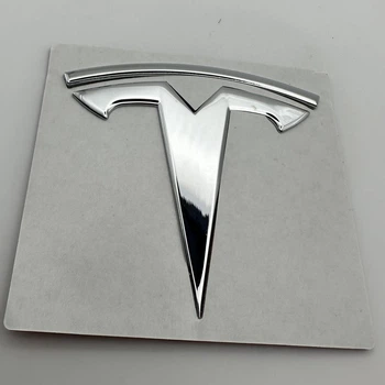 Эмблема логотип Tesla Model Y 3 модель 3 передняя (хром, глянец) 81 мм 77 мм металл