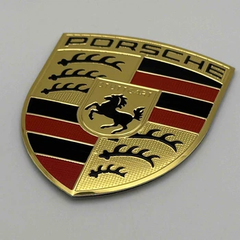 Наклейка Porsche металл порше табличка шильдик на кузов авто 55 мм 69 мм