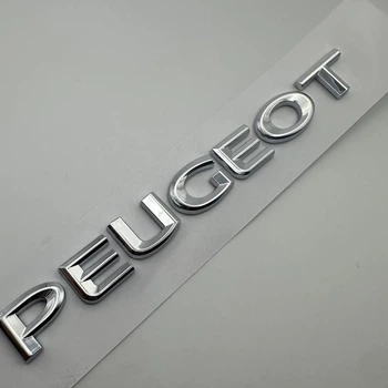 Наклейка шильдик емблема 180 мм 25 мм логотипом Peugeot пежо напис (хром, глянець)