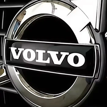 Шильдик табличка Volvo наклейка металлическая вольво черная 130 мм 35 мм на знак