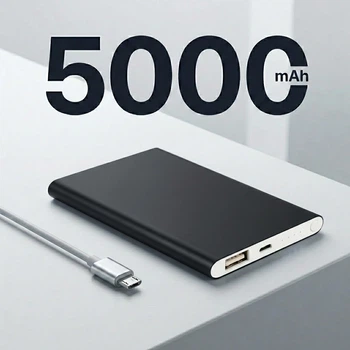 Ультратонкий Павербанк Power bank UKC Slim 5000 mAh Black
