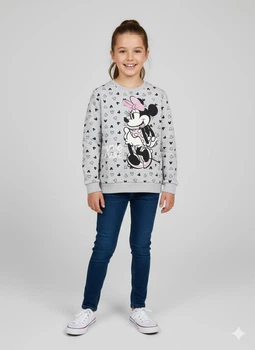 Світшот дитячий на дівчинку Disney Minnie Mouse 122-128р Сірий (1305)