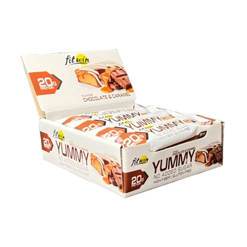 Yummy - 12x55g Chocolate and Caramel протеїнові батончики зі смаком шоколаду та карамелі для ситості, енергії та відновлення