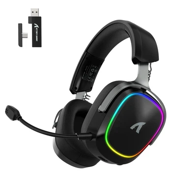 Геймерська бездротова (Bluetooth + 2,4G) гарнітура Attack Shark G800 RGB (вага 180 гр) Black (G800B)