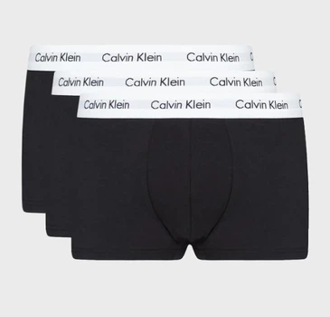 Набір чоловічих трусів боксерів Calvin Klein men boxer 3 шт в наборі, розмір М чорні, з білим поясом.